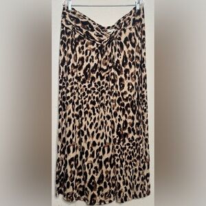 Chico's Brown and Black Leopard Maxi Skirt